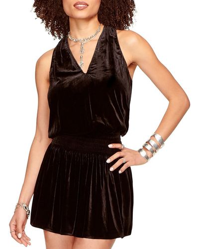 Ramy Brook Jerry Velvet Short Mini Dress - Black