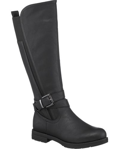 Gc Shoes Aston Faux Lather Tall Knee-high Boots - Black