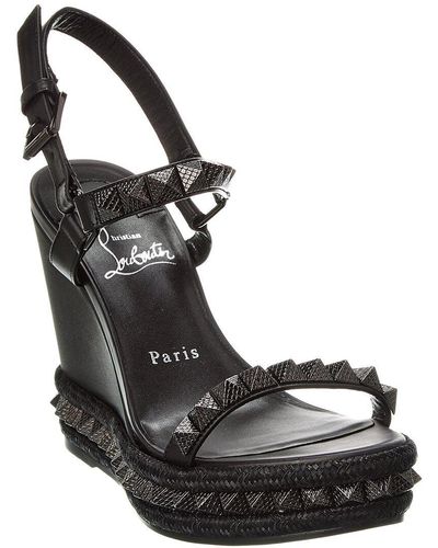 Christian Louboutin Pyraclou 110 Leather Sandal - Black
