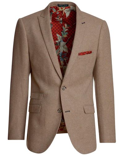 Paisley & Gray Ashton Slim Peak Wool-blend Jacket - Brown
