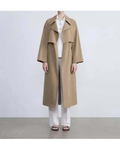Lafayette 148 New York Convertible Cotton Twill Trench Coat - Natural