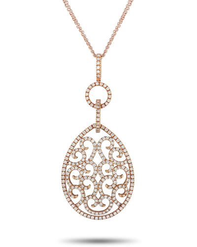 Piero Milano 18k Rose 1.68ct Diamond Pendant Necklace - Metallic