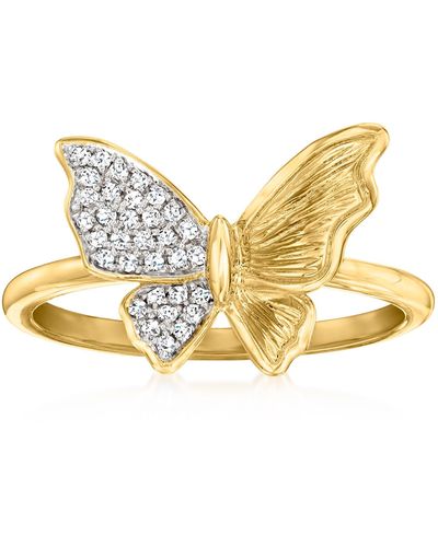 Ross-Simons Diamond Butterfly Ring - Yellow