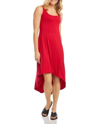 Karen Kane Amalfi Coast High-low Asymmetric Shirtdress - Red