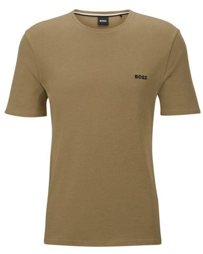 BOSS Pajama T-shirt With Embroidered Logo - Green