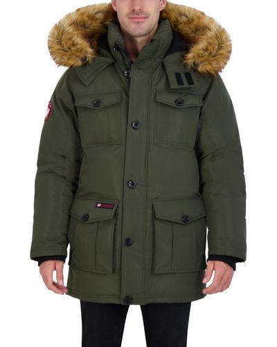 canada weather gear Faux Fur Heavyweight Parka Coat - Green