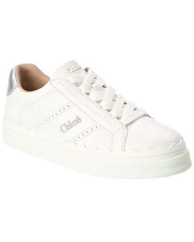 Chloé Lauren Leather Sneaker - White