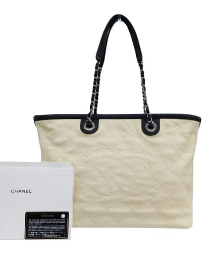 Chanel Leather Tote Bag (pre-owned) - Natural