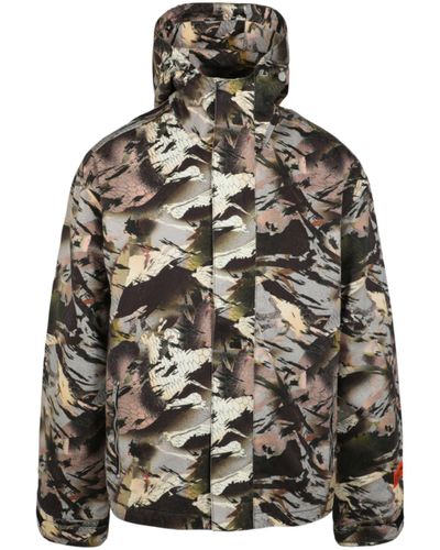 Heron Preston Camouflage Tape Military Jacket - Gray