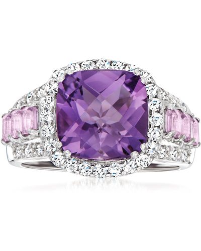 Ross-Simons Amethyst And . White Topaz Ring With Diamond Accents - Purple