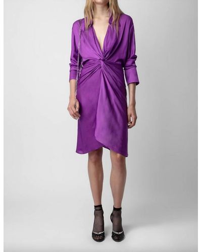 Zadig & Voltaire Rozo Satin Dress - Purple