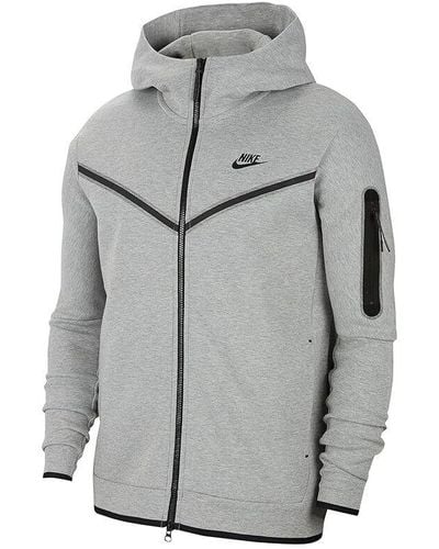 Nike Sportswear Tech Fleece Cu4489-603 Heather Full-zip Hoodie Dtf439 - Gray