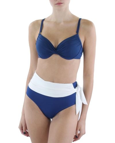 Bleu Rod Beattie Twist Front Padded Bikini Swim Top - Blue