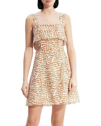 Theory Printed Mini Fit & Flare Dress - Natural