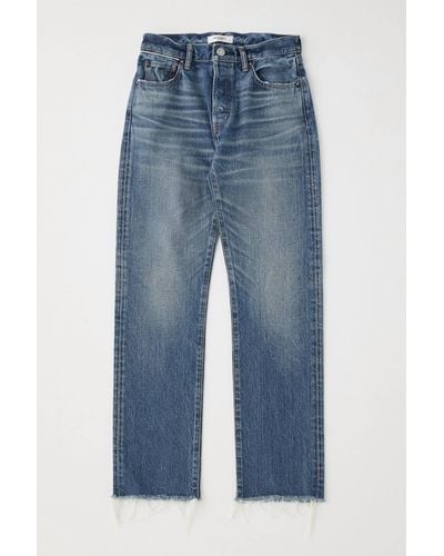 Moussy Vintage High Waisted Chateau Straight Jean - Blue