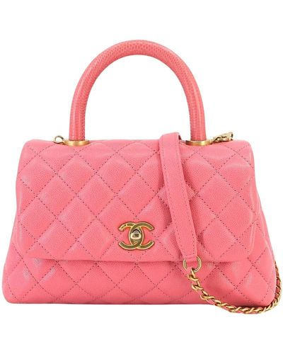 Chanel Coco Handle Leather Shoulder Bag (pre-owned) - Pink