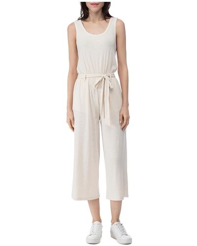 B Collection By Bobeau Devin Ribbed Wide Leg Jumpsuit - White