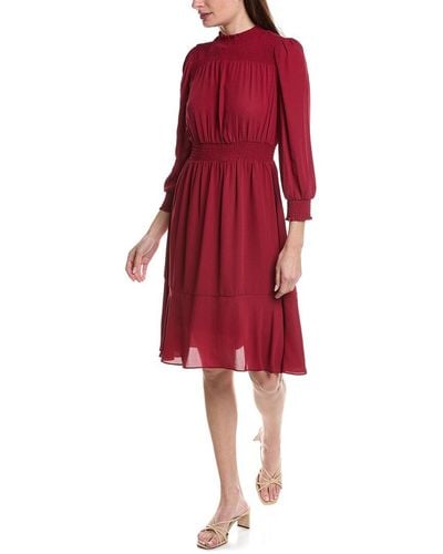 Nanette Lepore Crepe Chiffon Midi Dress - Red