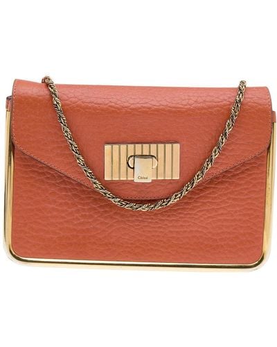 Chloé Leather Small Sally Shoulder Bag - Red