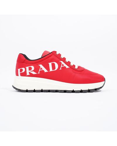 Prada Low Top Sneaker /re Nylon - Red