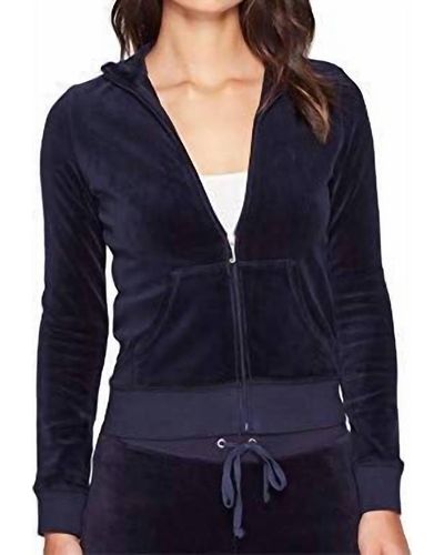 Juicy Couture Velour Fairfax Fitted Jacket - Blue