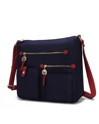 MKF Collection by Mia K Serena Color-block Nylon 's Shoulder Bag - Blue