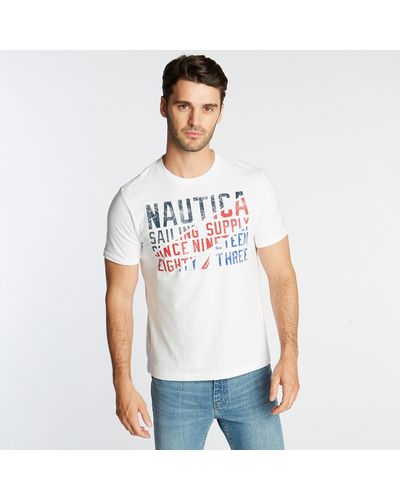 Nautica Big & Tall Sailing Supply Graphic T-shirt - White