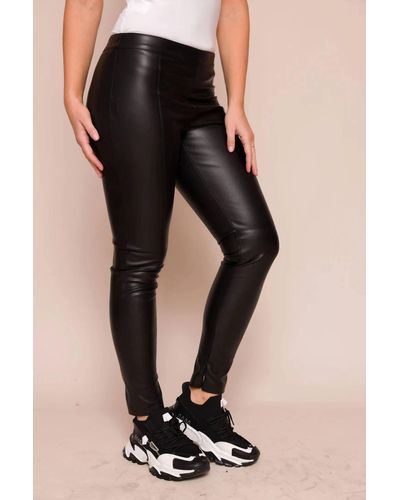 Suzy D Odette Faux Leather Skinny Pants - Black