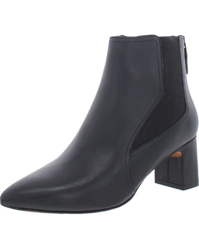 Cole Haan Etta Leather Almond Toe Ankle Boots - Gray