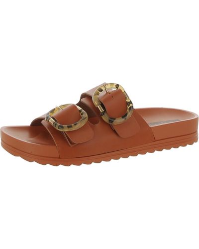 Muk Luks Cayman Faux Leather Slip-on Slide Sandals - Brown