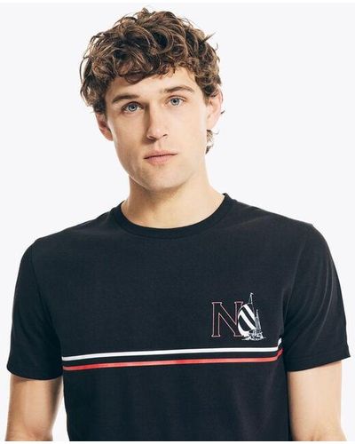 Nautica Big & Tall Sustainably Crafted Sailboat Graphic T-shirt - Black