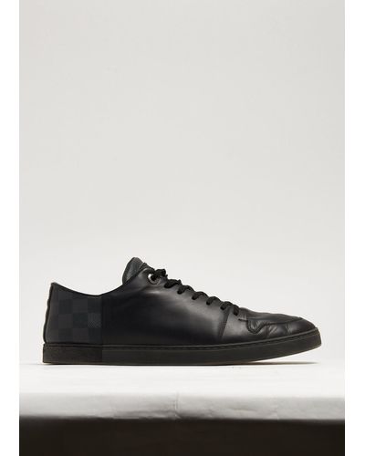 Louis Vuitton Damier Line-up Sneakers In Black Leather