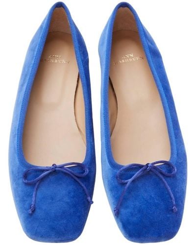 ANN MASHBURN Square Toe Ballet Flat Shoe - Blue