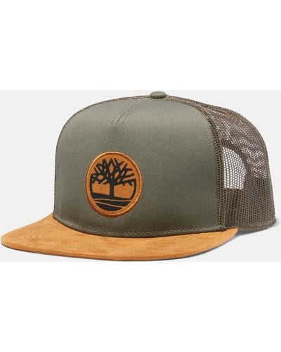 Timberland Trucker Hat W/faux Suede Brim - Green