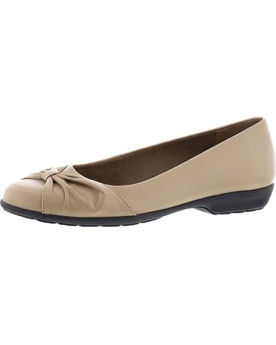 Walking Cradles Fall Leather Bow Ballet Flats - Natural