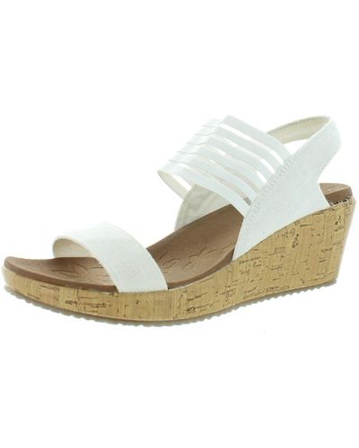 Skechers Beverlee-smitten Kitten Shimmer Platform Wedge Sandals - Natural