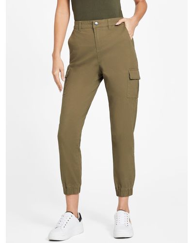 Guess Factory Gillianne Faux-leather Cargo sweatpants - Green