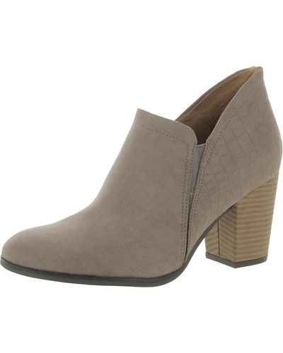 Dr. Scholls All My Life Suede Almond Toe Ankle Boots - Brown