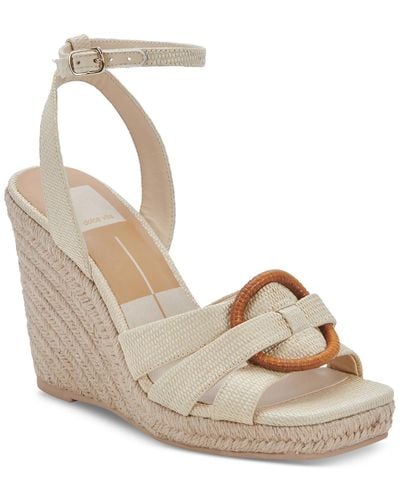 Dolce Vita Maze Woven Ankle Strap Wedge Sandals - Natural