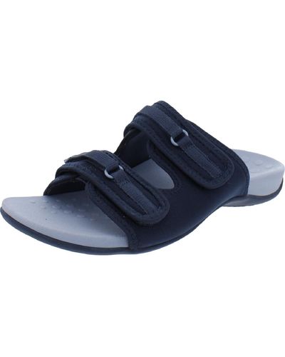 Vionic Sarah Strappy Slip On Slide Sandals - Blue
