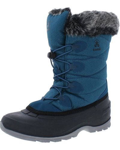 Kamik Momentum 3 Faux Fur Lined Mid-calf Winter & Snow Boots - Blue