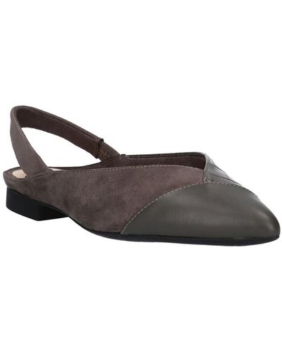 Bella Vita Faux Leather Pointed Toe Slingback Heels - Brown