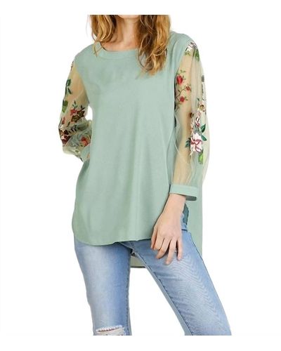 Eesome Zinnia Floral Top - Green