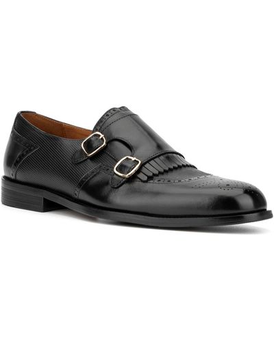 Vintage Foundry Bolton Leather Buckle Loafers - Black