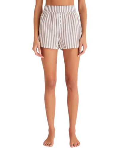 Z Supply Co-ed Stripe Boxer Shorts - White