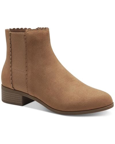 Charter Club Daxi Microsuede Booties Ankle Boots - Brown
