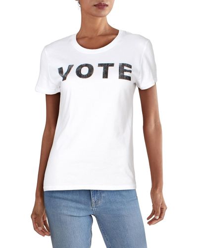 Prince Peter Vote Ribbed Trim Graphic T-shirt - White