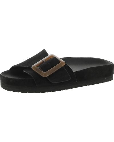 Vince Faux Suede Lifestyle Slide Sandals - Black
