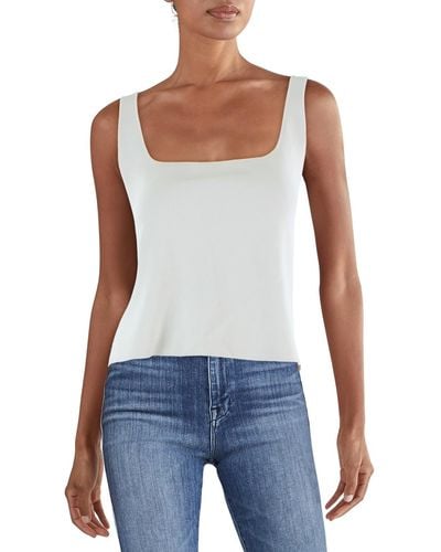 Vince Square Neck Crop Tank Top - Gray
