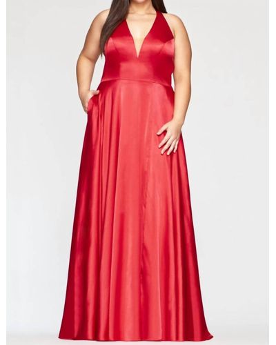 Faviana Charmeuse Dress - Red